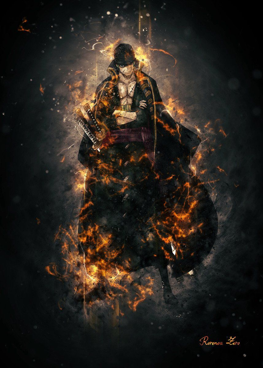 4056-OPMYA-'Roronoa Zoro' Metal Poster - Trần Văn Dũng _ Displate.jpg